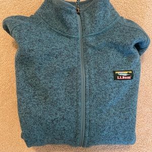 LL Bean Turquoise Sweater Fleece full zip